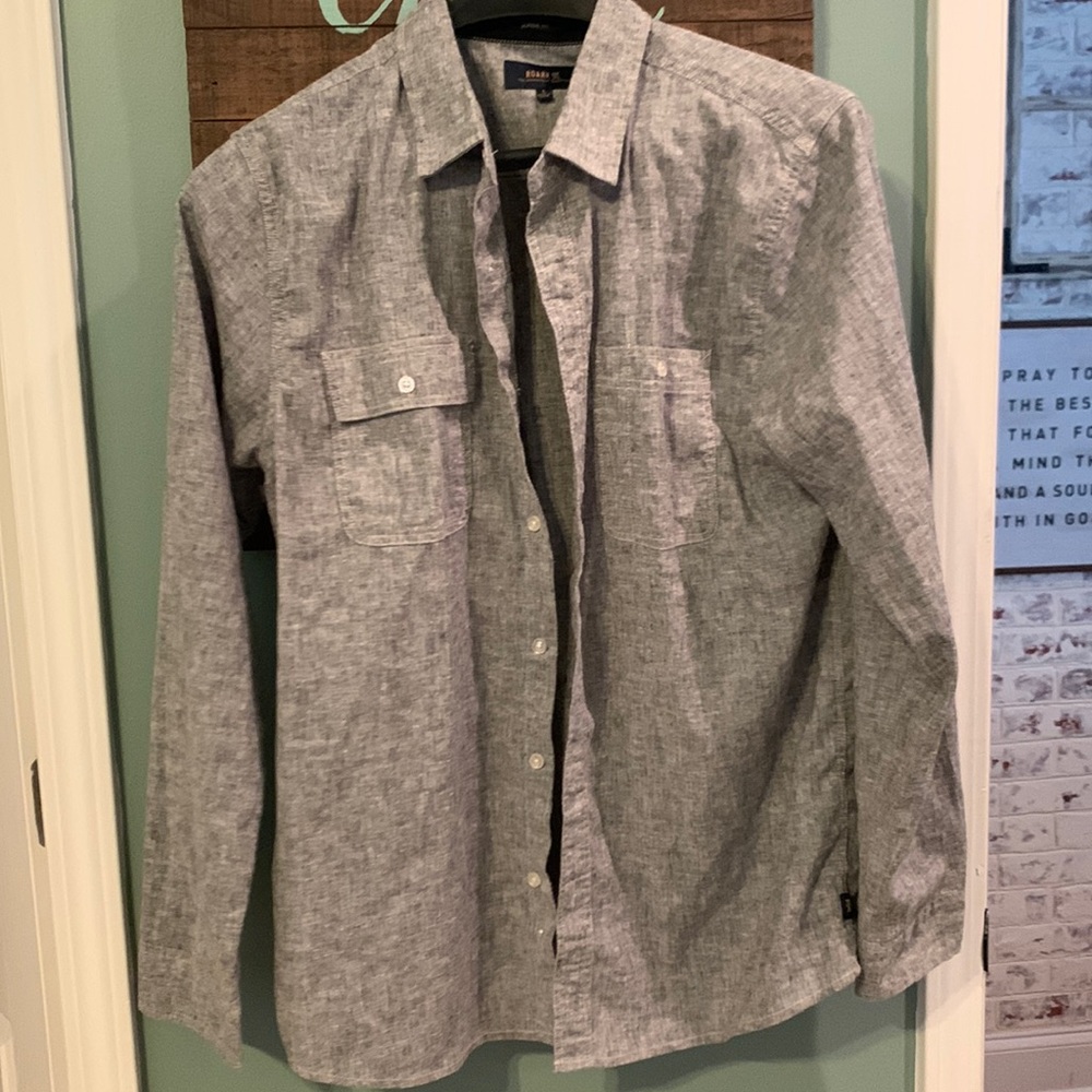 Grey chambray button down